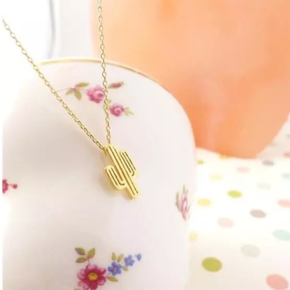 Silver/Gold Dainty Cactus Necklace - Picture 4 of 4