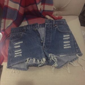 Custom make. Cutoff high rise shorts