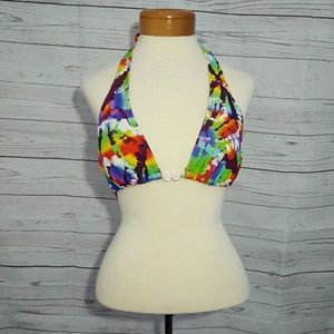 Hippie Boho Tye Dye Peace Sign Bikini Top