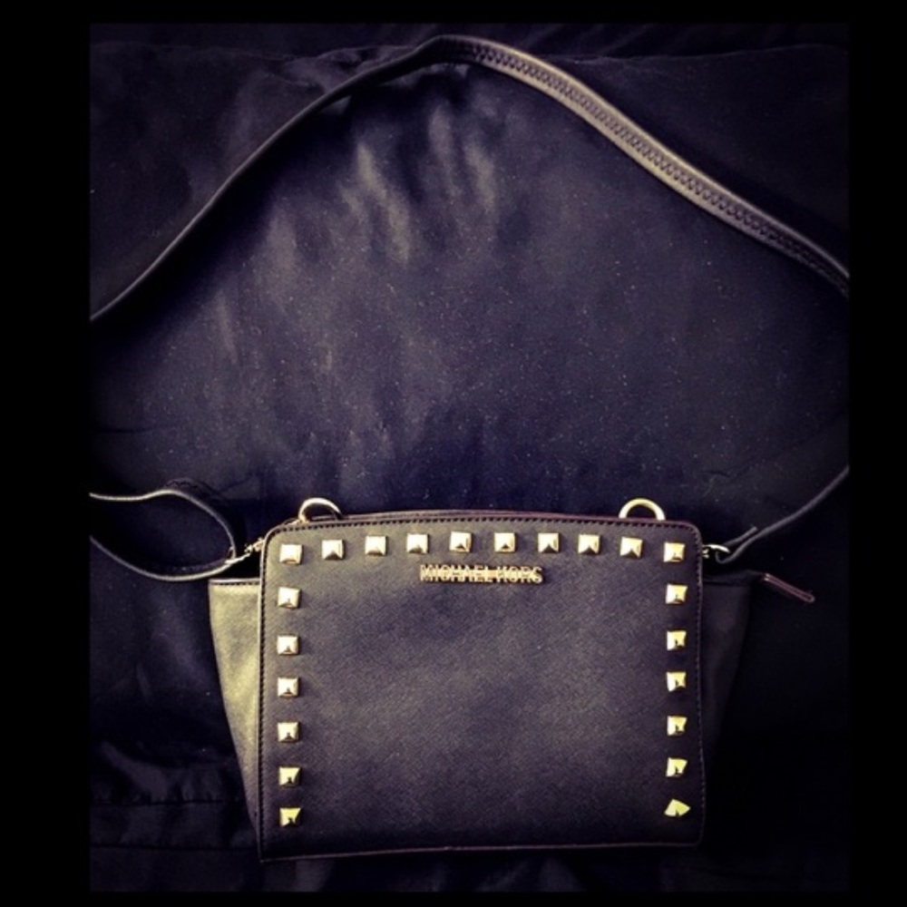 Michael Kors Gold Studded Crossbody Bag