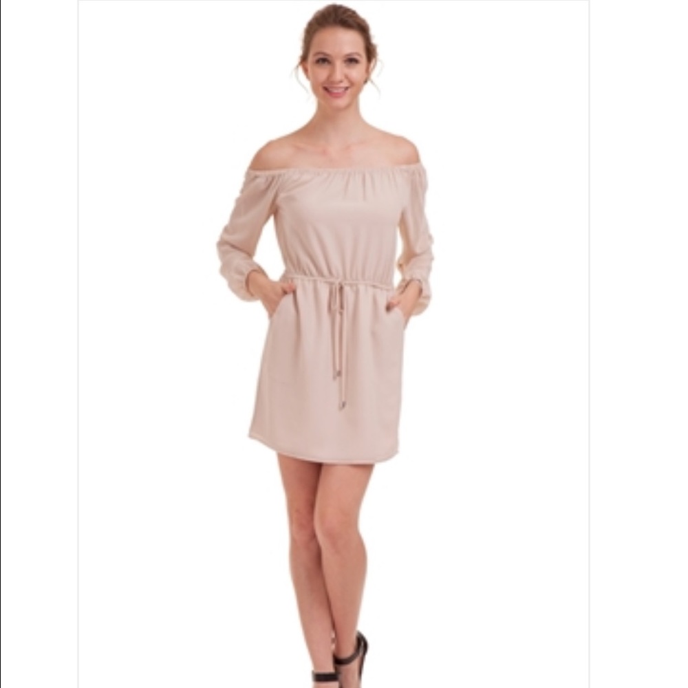 OFF THE SHOULDER LONG SLEEVE DRESS