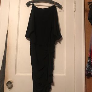 LBD with shoulder cut-outs @ gold accessories