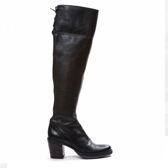 Fiorentini + Baker Black Leather Tall High Boot 38 - Picture 6 of 6