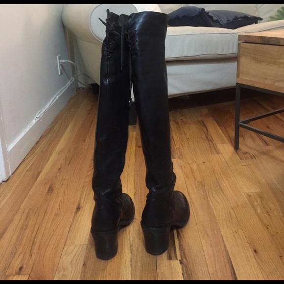 Fiorentini + Baker Black Leather Tall High Boot 38 - Picture 4 of 6