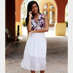 Banana Republic Geo Lace Midi Skirt