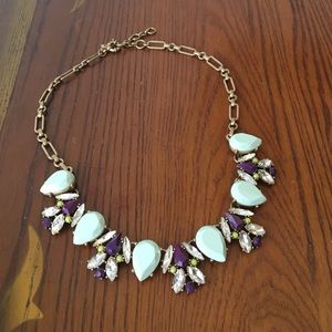 J.Crew statement necklace w/ ice blue and purple!