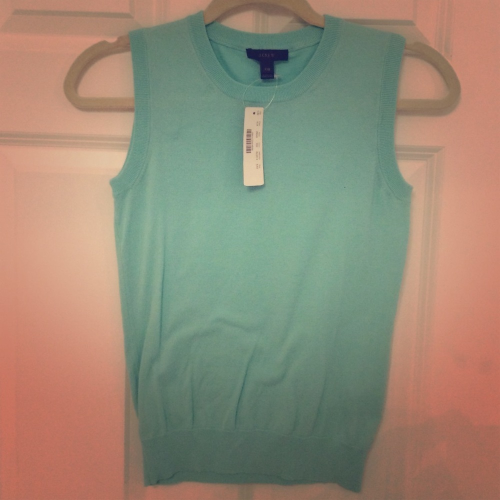 J crew Aqua/ turquoise sweater tank top/shell NWT