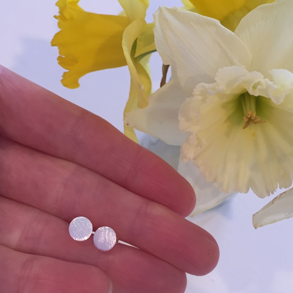 * Sterling Silver (925) Moon or Half Moon Studs - Picture 2 of 4