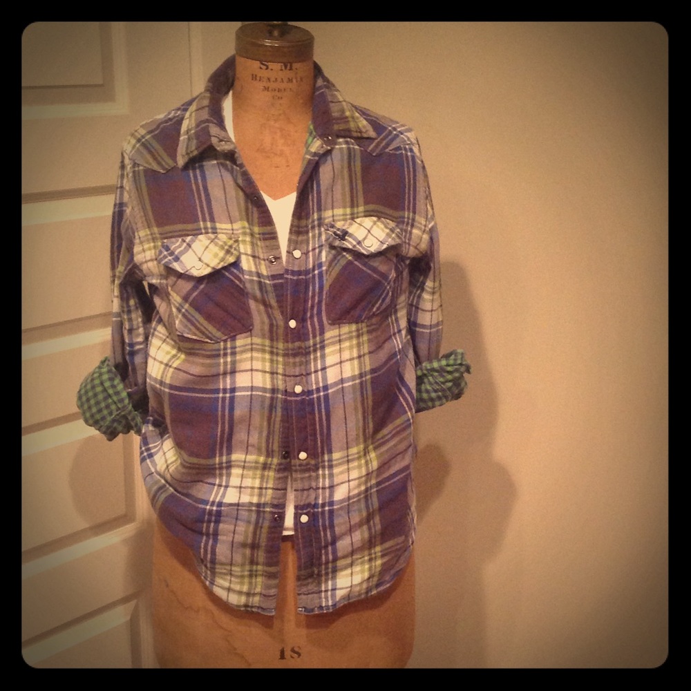 Button down plaid shirt