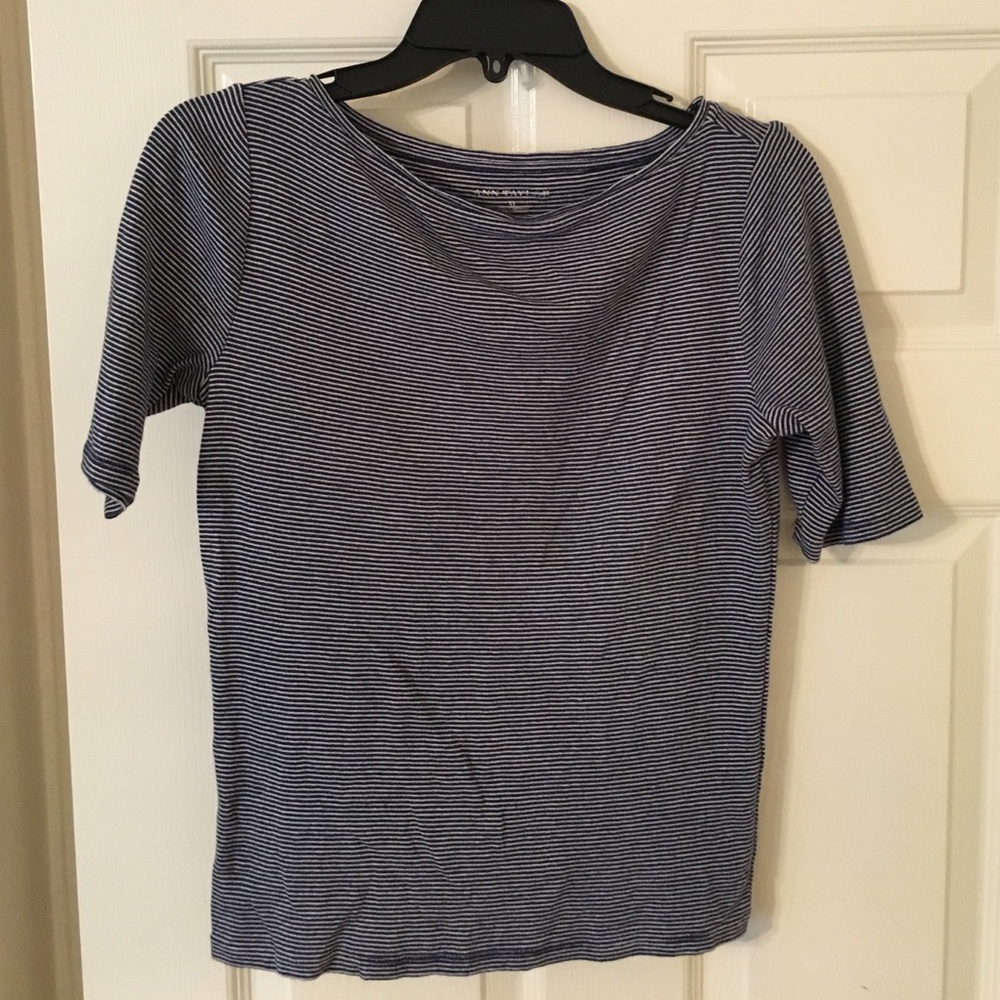 Ann Taylor size M navy and white striped top