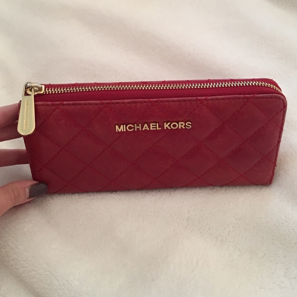Michael Kors Red Leather Wallet
