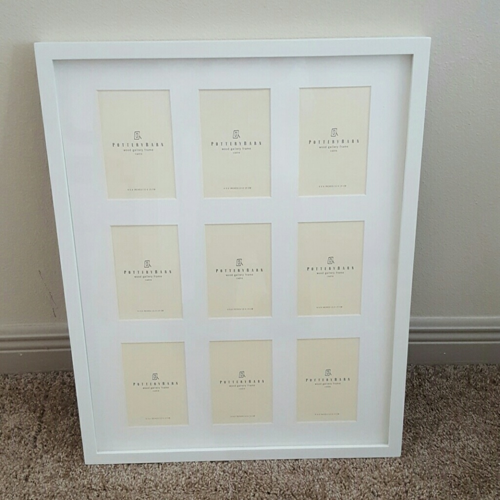 Pottery Barn white 9 slot picture frame