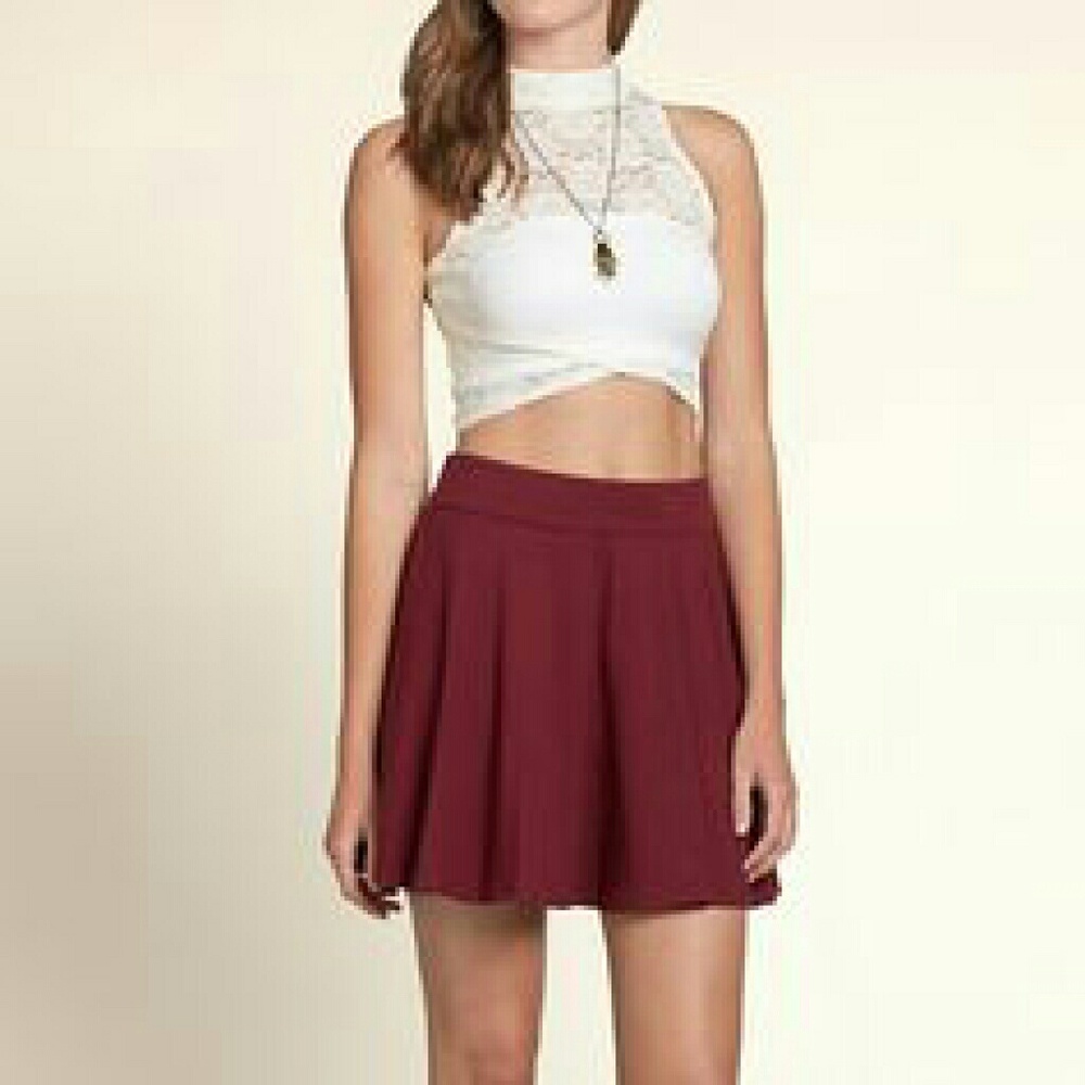 Burgundy Hollister Skater Skirt