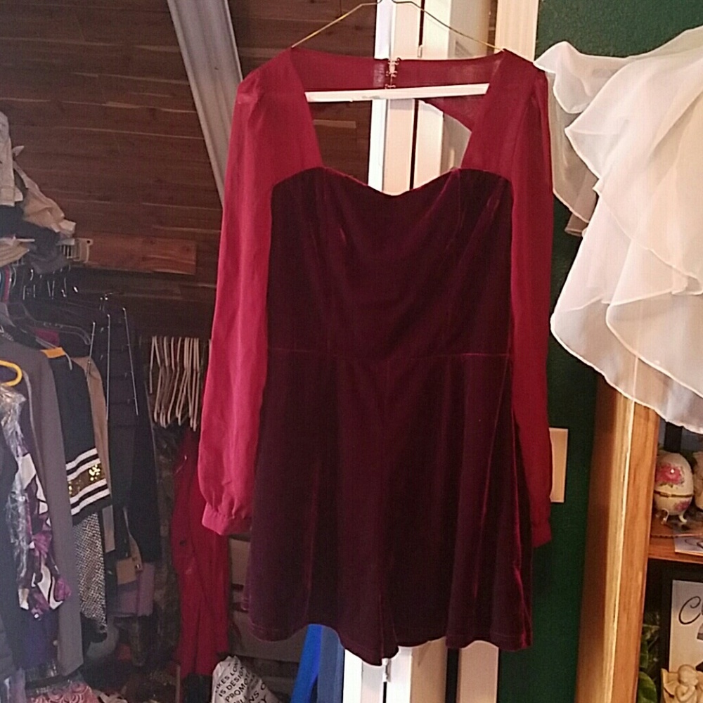 Red velvet romper