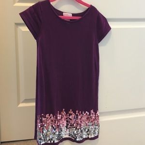 Girls purple sequin dress