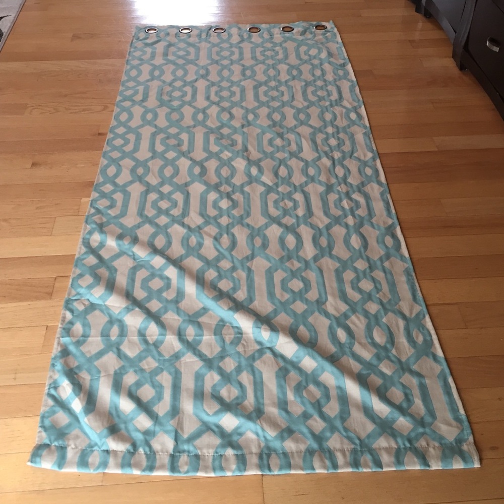 Seafoam and tan curtains (brand new)
