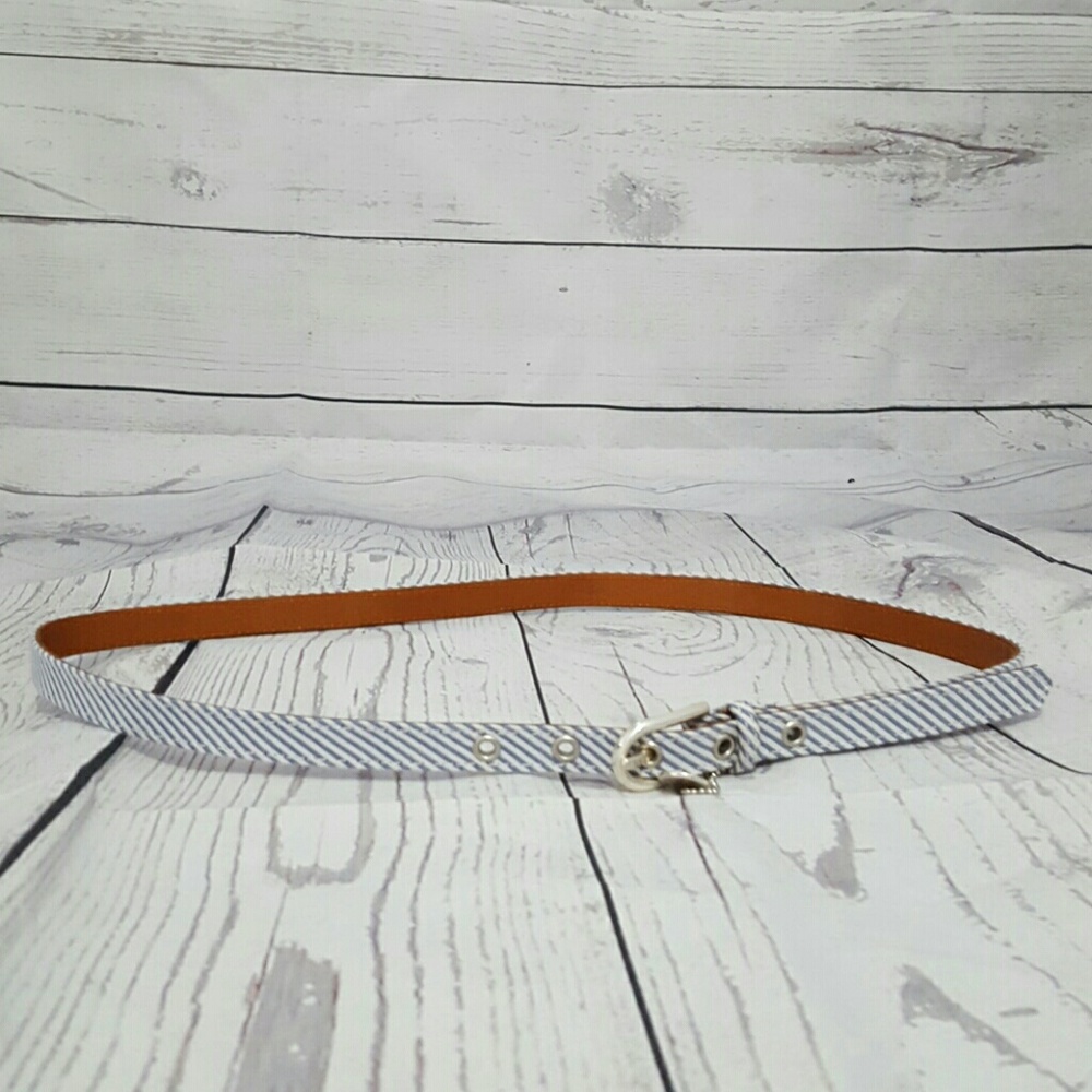 Blue & White Striped Belt