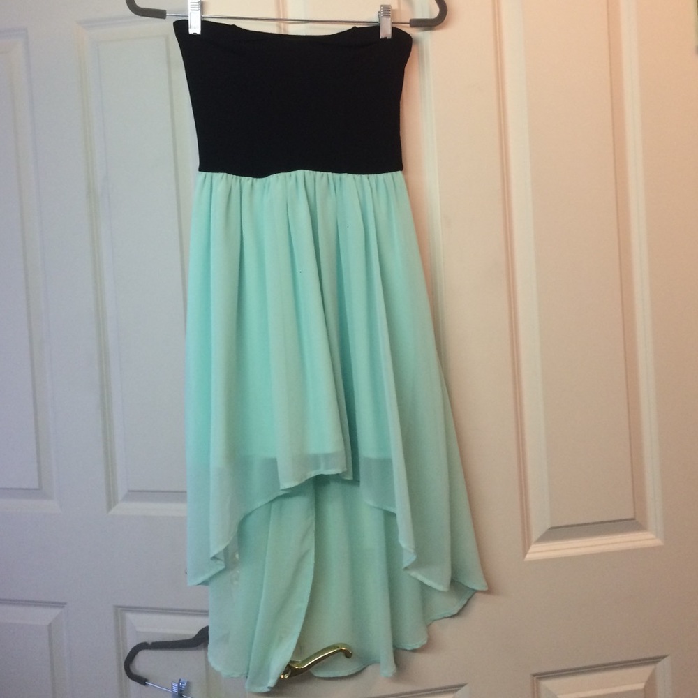 Wet seal strapless mint green and black dress