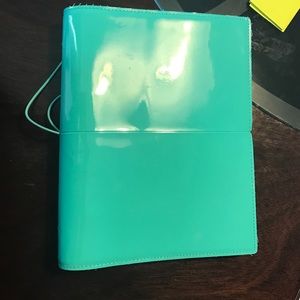 Aqua Blue Patent A5 Domino Filofax