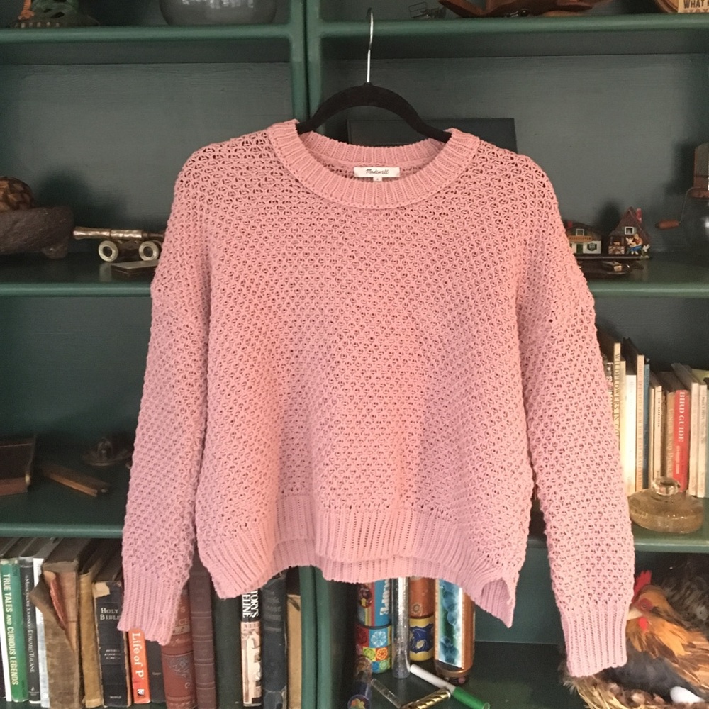 Cropped pink Madewell sweater