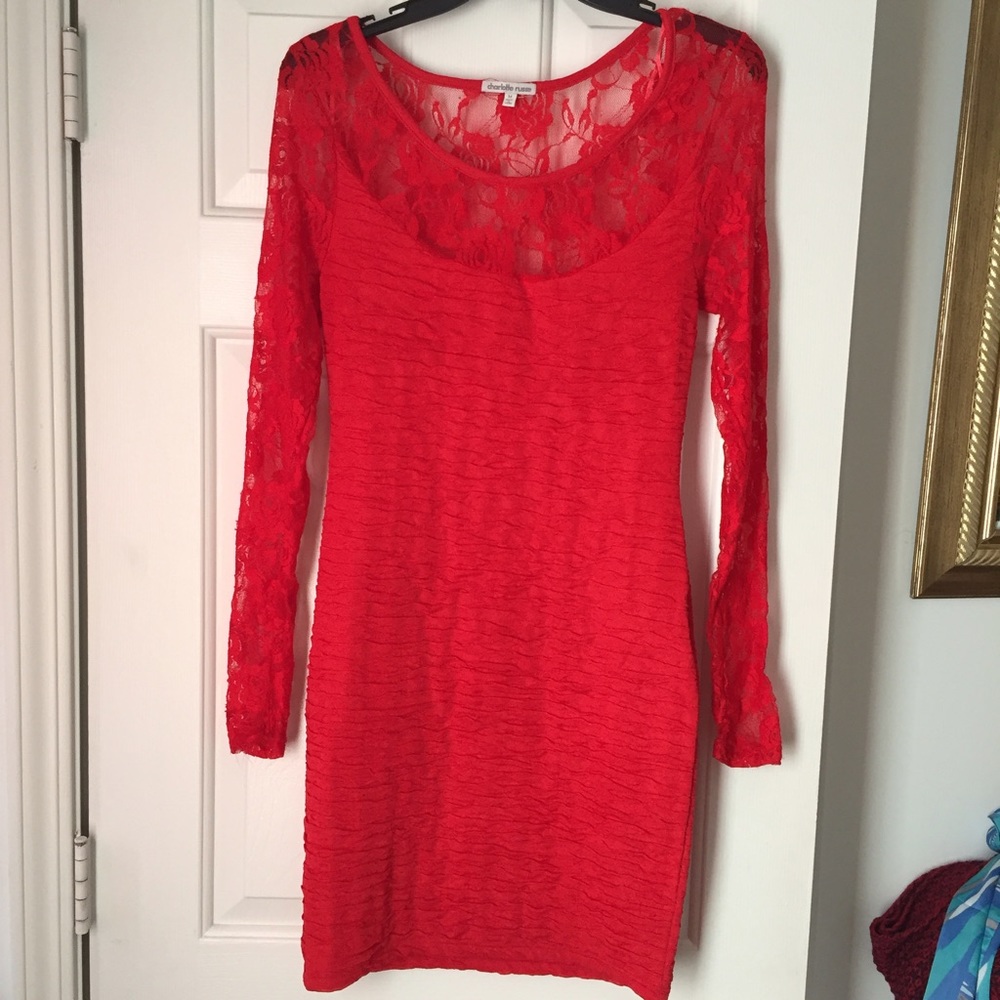 Red Lace Bodycon Dress