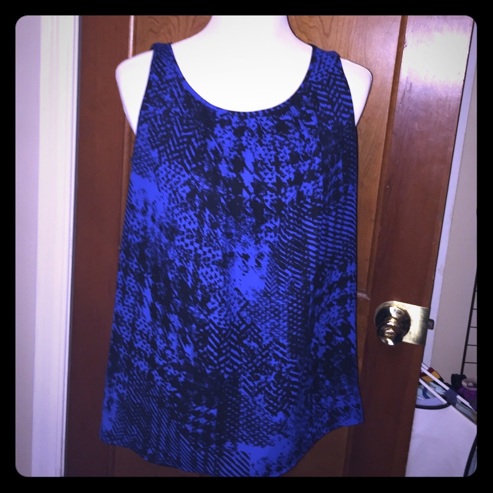 Apt 9 black & blue sleeveless dress shirt