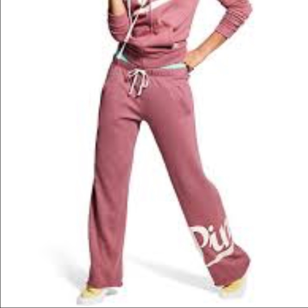 PINK Boyfriend Fit Rose Color Sweats Sz XS NWT