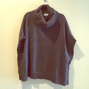 Dark grey cowl neck poncho sweater