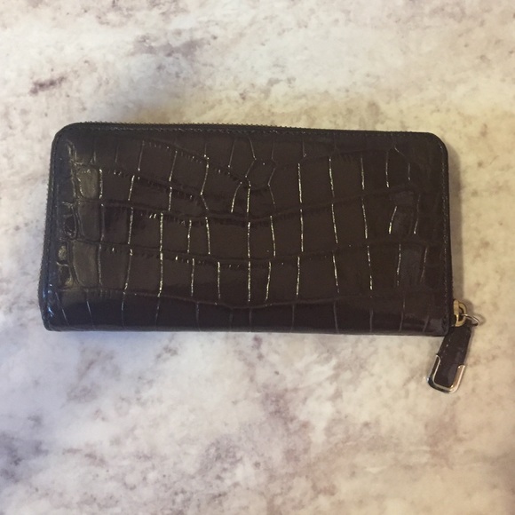 Coach Wallet Embossed Croc Accordion Zip Wallet✨ - Picture 2 of 4