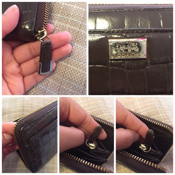 Coach Wallet Embossed Croc Accordion Zip Wallet✨ - Picture 3 of 4