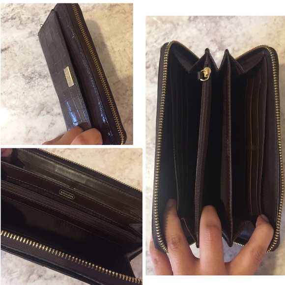 Coach Wallet Embossed Croc Accordion Zip Wallet✨ - Picture 4 of 4