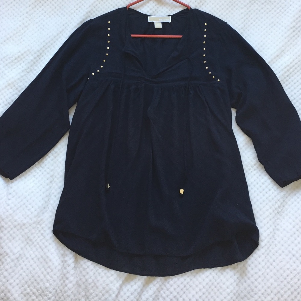 Flowy Navy Blue Blouse