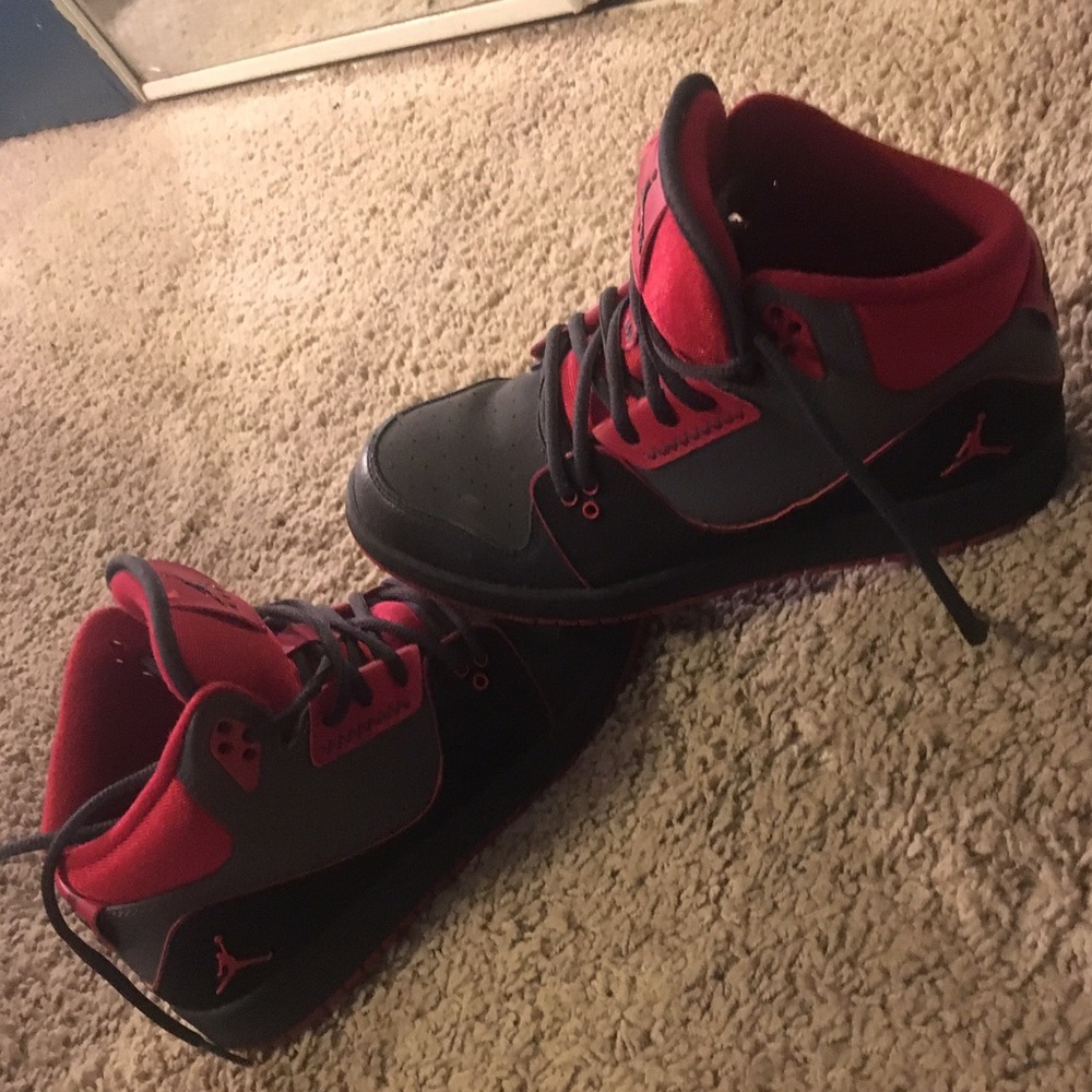 Black and red Jordan's