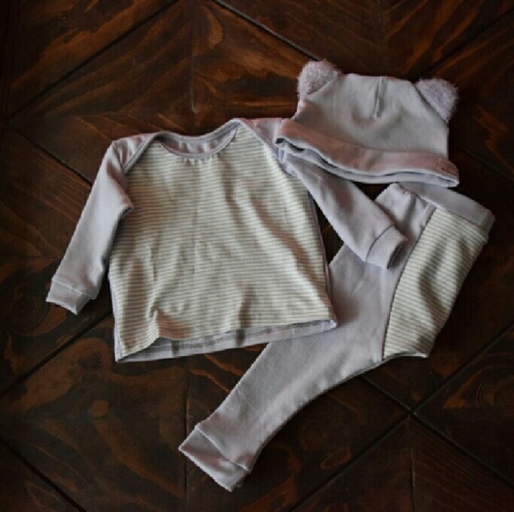 Gentle Babies Matching Set in Lavender Stripe - Picture 3 of 4