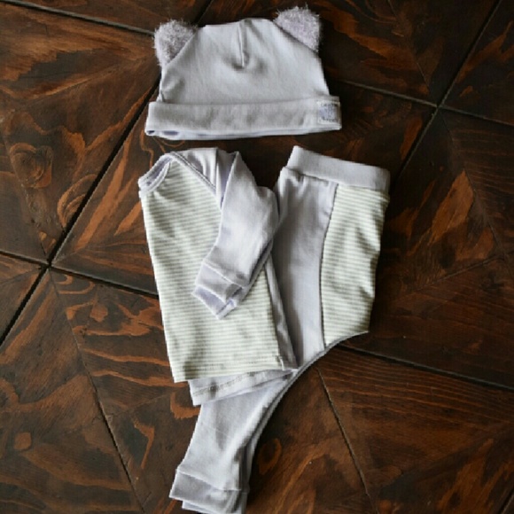 Gentle Babies Matching Set in Lavender Stripe - Picture 4 of 4