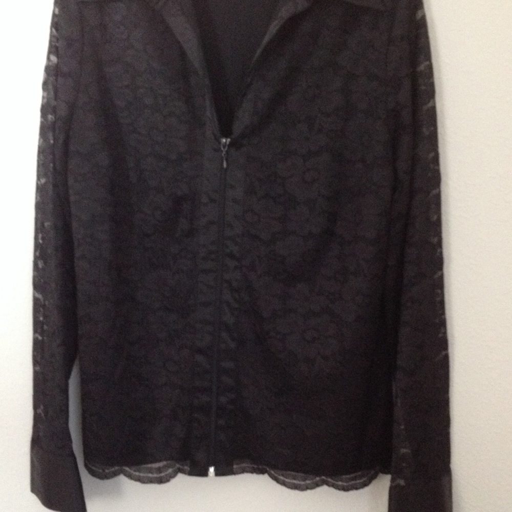 George black zip up top-jacket with lace Size XL - Picture 2 of 4