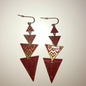 Red Aztec Earrings