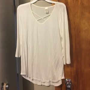 White criss cross tunic