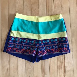 Embroidered colorful shorts