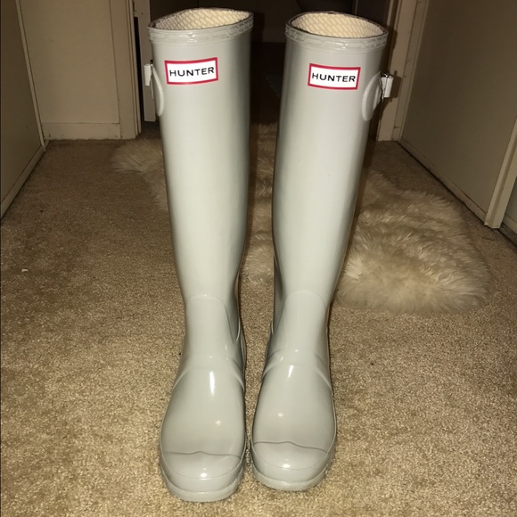 Hunter Shoes - RARE - black boot socks/gray tall hunter boots