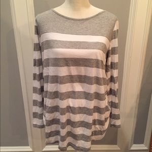 Gray Stripe Maternity Tee