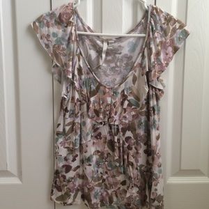 Lauren Conrad short-sleeve shirt with flowers