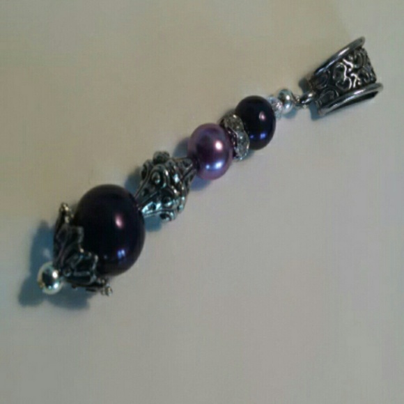 Purple pearl pendant in silver setting - Picture 3 of 3