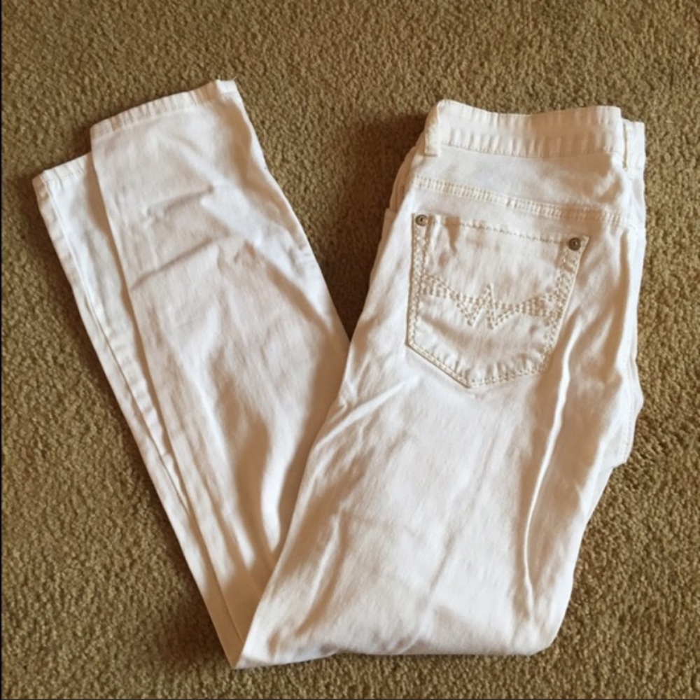 Creme Ripped Skinny Jeans