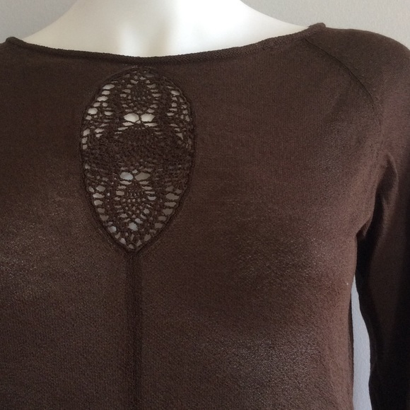 NWOT Brown Semi-Sheer Top - Picture 2 of 3