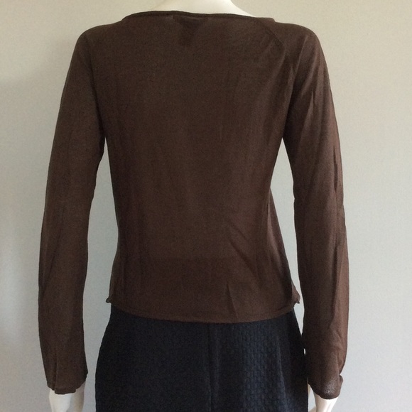 NWOT Brown Semi-Sheer Top - Picture 3 of 3