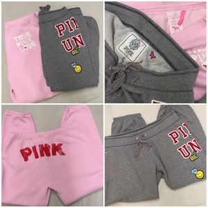 VS Pink Sweatpants Bundle Size Medium