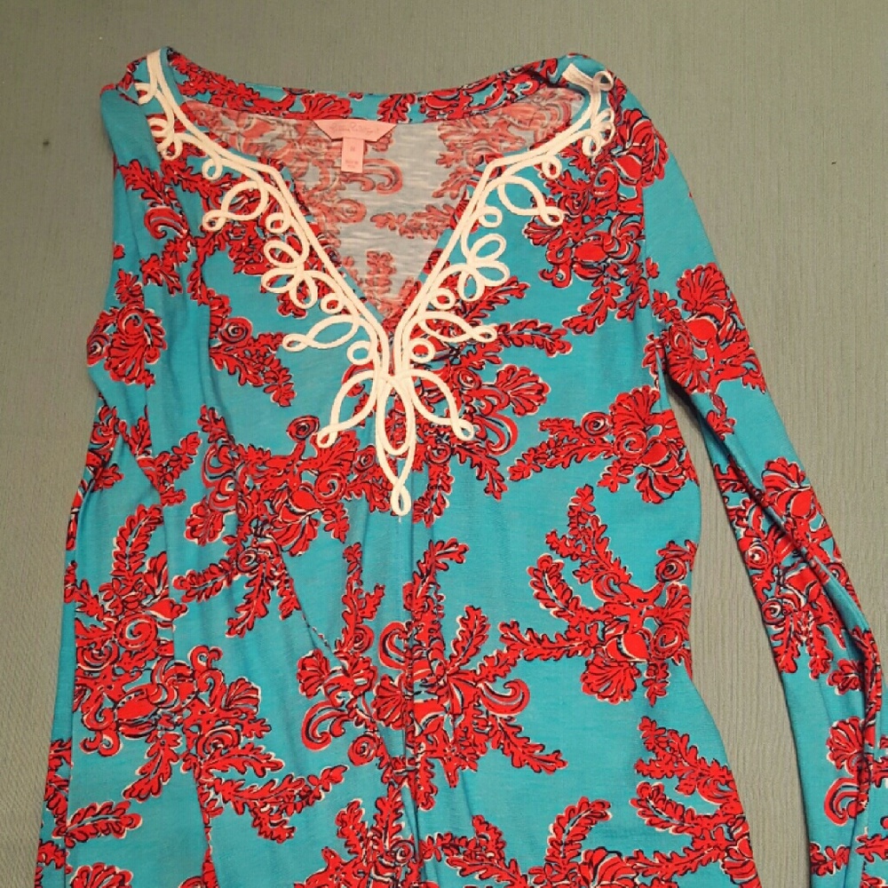Lilly Pulitzer M knit tunic long sleeve