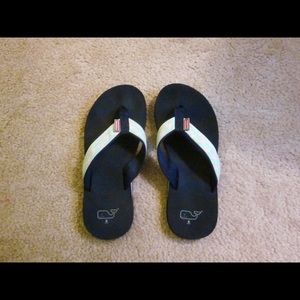 Navy sailboat strap flip flops