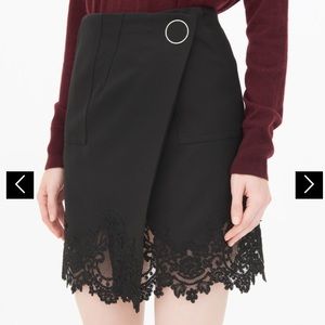 Sandro Lace Trimmed Skirt